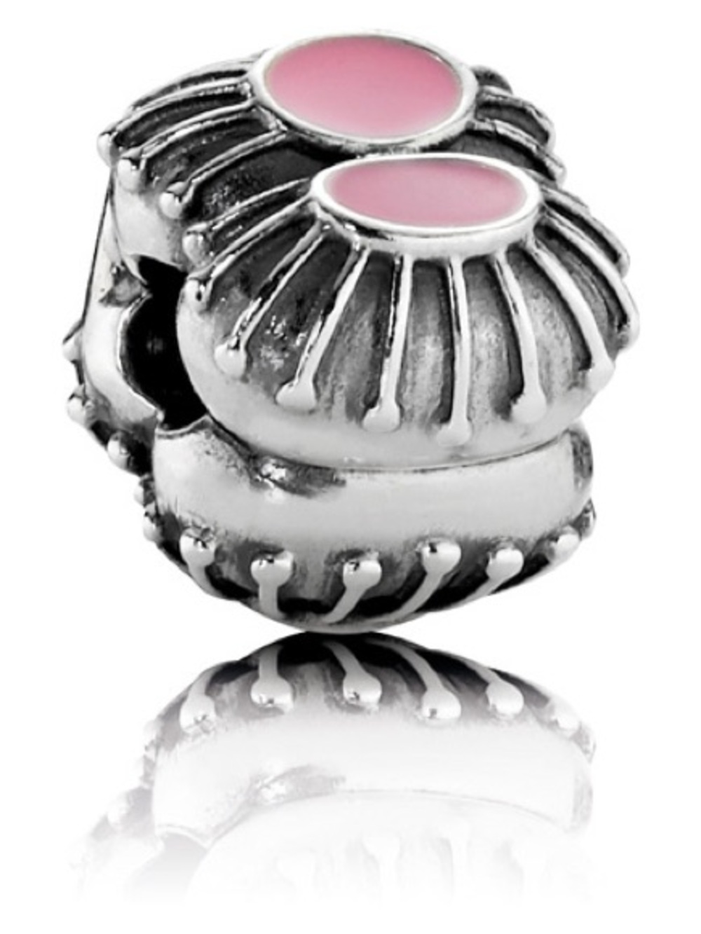 Genuine Retired PANDORA Pink Enamel Oyster Clip; 790578EN24